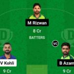 India vs Pak today Match Dream 11